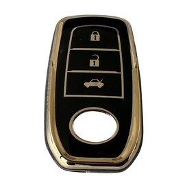 Kinotaka TPU Smart Key Case for Toyota Dedicated Design for Corolla Cross, Yaris Cross, Hilux, Toyota Mirai, Accessories, Parts, Scratch Resistant Key Cover, Black