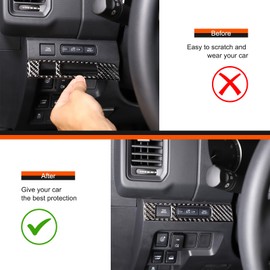 Daeiclru Headlight Switch Button Frame Cover Trim Compatible with Nissan Frontier 2022-2025, Soft Carbon Fiber Headlight Switch Panel Cover Interior Switch Button Trim Accessories (Black)