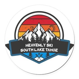CafePress Heavenly Ski Resort South Lake Tahoe California 5.5" Round Car Magnet Magnetic Bumper Display