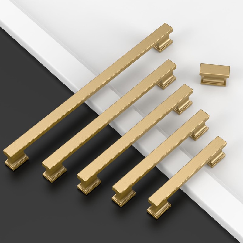 Amerdeco 10 Pack Champagne Bronze Cabinet Knobs 1.46 Inch(37mm) Solid