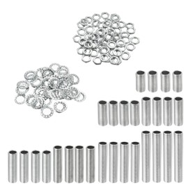 YOKIVE 126 Pack Lamp Pipes Kits, M10 Screws Threaded Hexagon Fastener Assortment with Lock Nuts Teeth Washers, Great for Ceiling Lights DIY Projects