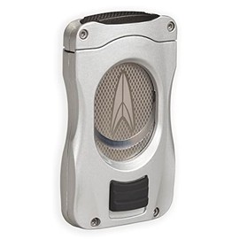 Lotus GT Cigar Cutter with Double Guillotine Blades, All Metal Housing, Slot on Bottom For Easy Cleaning, Closed Back Design for a Perfect Cut (Chrome & Black)