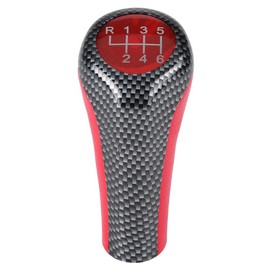 for X5 Gear Shift Knob, Red & Carbon Fiber 6 Speed Car Manual Shifter Knob Gear Shift Lever for X1 X3 X5 E60 E61 E65 E83 E84 E90 E91 E92