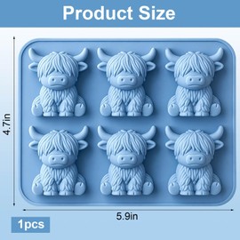 Highland Cow Ice Cube Mold, Funny 3D Highland Cow Ice Cube Tray, Cute Animal Silicone Molds for Whiskey，drinks, Parties, Bar, Birthday & Gift, Perfect Gifts for Friends