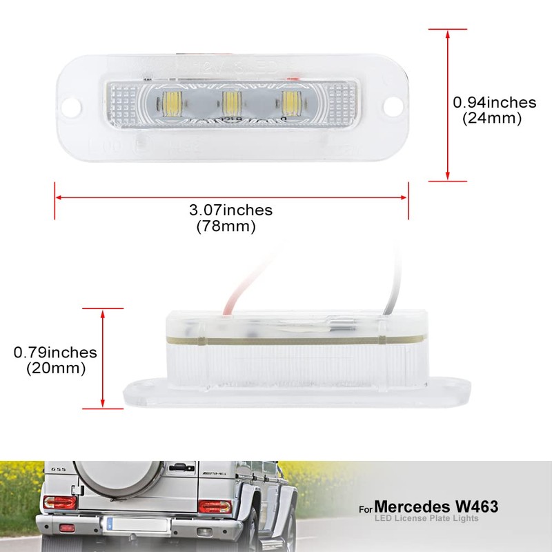 NSLUMO Canbus Full LED Number Plate Light Assembly Replacement for