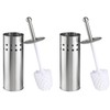 Bambelaa! Toilet Brush with Holder Toilet Brush Holder Standing Silver