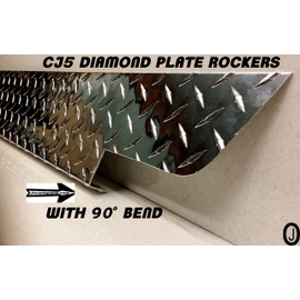 Fits Jeep Cj5 Diamond Plate Side Rockers with Bend Set of 2. 5 1/4'' Wide