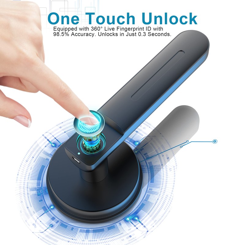 Foxgard Biometric Door Lock with Smart APP Fingerprint Knob Remote