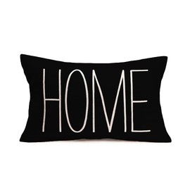 Asamour 12x20 Inches Home Lumbar Decorative Accent Pillow Covers, Black White Simple Quote Words Throw Pillows Cushion Decor for Entryway, Guestroom, Living Room, Housewarming Gifts