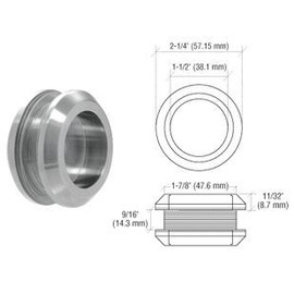 Top Hardware Stainless Steel 2-1/4" OD Thru-Glass Shower Sliding Door Finger Pull Knob Handle - Satin Finish (GAS302GS)
