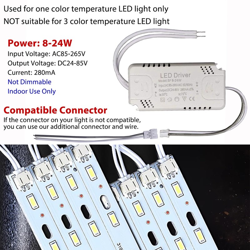 LED Driver 8-24W for Single Color Ceiling Strip Spot Light