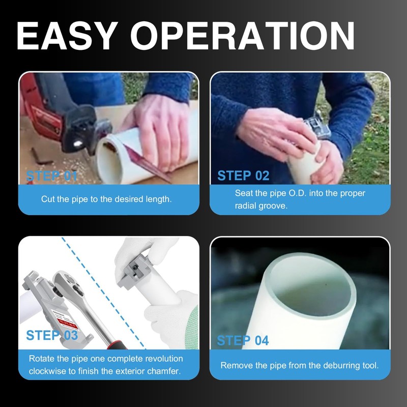 Deburring Tool for PVC Pipe: Suitable for Six Pipes Size