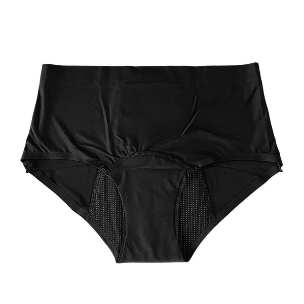 Regula Underwear Calzón Menstrual, Lavable, Flujo Abundante, Ropa Interior Mujer, Bragas Periodo, Color Negro Valeria-L a Prueba de Fugas