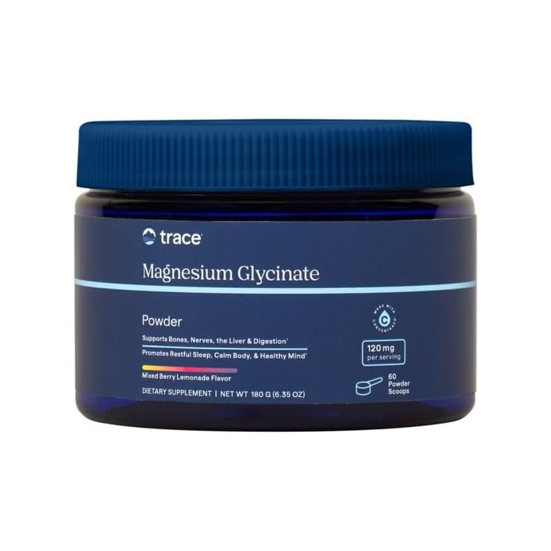 Trace Minerals- Polvo de glicinato de magnesio 120 mg Mezcla
