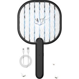 Electric Fly Swatter Bug Zapper Racket: 3500V Mosquito Killer with USB Rechargeable Flies Killer Pest Control Mosquito Zapper and Insect Catcher Racket for Indoor Home Backyard Patio Outdoor Camping