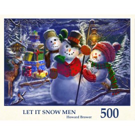 Williamsburg Puzzles Tau Puzzles-500 Random Cut Pieces-Let It Snow Men