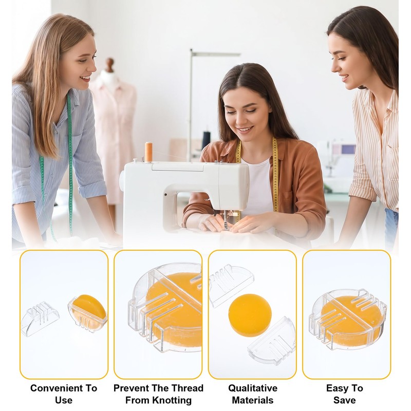 4 Pcs Beeswax for Thread, Yellow Beeswax Thread Conditioner (5