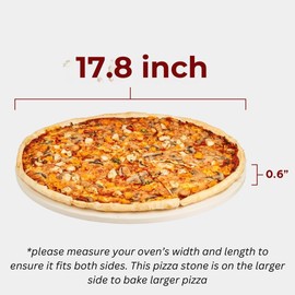 Colenza 18 Inch Pizza Stone, Round Pizza Stone for oven - Durable Ceramic Pizza Stone, Heat Resistant up to 1,472°F, Perfect for Homemade Pizza, Bread and More (17.8 inches)