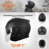Milwaukee Performance Helmets MPH9805DOT Shift Open Face 3/4 Matte Black