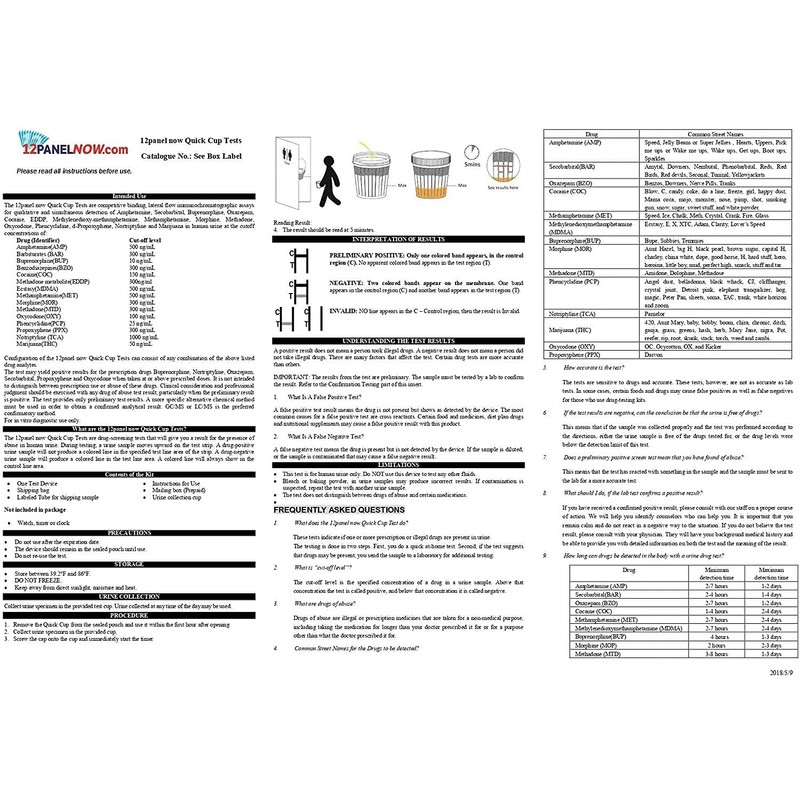 16 Panel Drug Test Cups, with FYL, KRA, ETG and