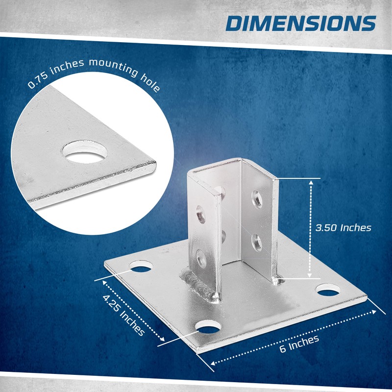 OHLECTRIC Strut Post Base Single Channel 1-5/8” (2 Pack) –