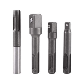Akozon Drill Bit Holder Extension Connector, SDS Plus Shank to 1/4" Hex Socket Adaptor and 1/4"3/8"1/2" Square Drill Bit Extension Connector