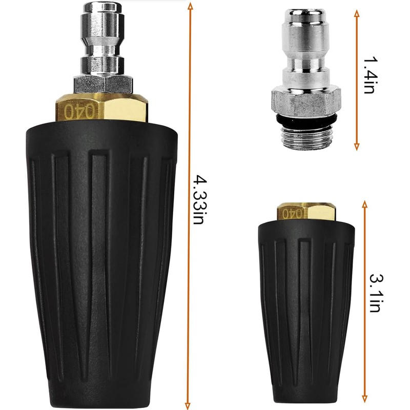 80144 Pressure Washer Nozzle 4500 PSI Turbo 360° Rotating Spray