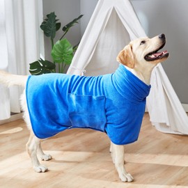 Zorela Dog Drying Coat, 400gsm Microfibre Towel Robe Dog Drying Robe, Super Absorbent & Fast Drying Dressing Gown Bathrobe for Dogs After Bath, Swim, Wet Walk