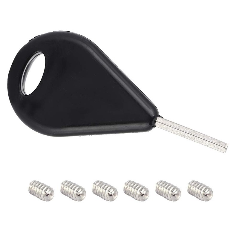 Surfboard fin button, surf plank accessory replacement tool, with 6