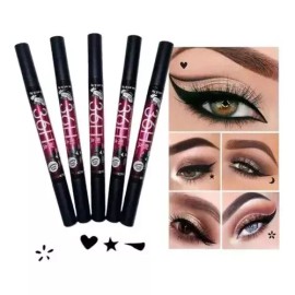 36H Delineador De Ojos Negro Plumón Con Sello Figuras 12 Piezas