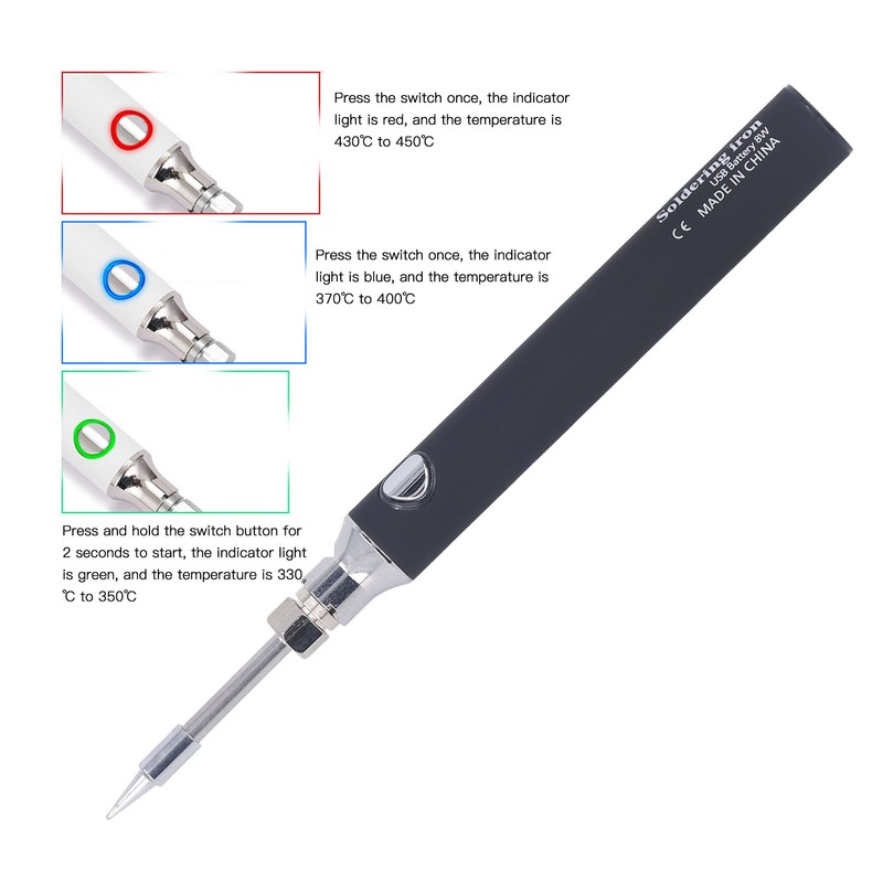 USB Soldering Iron Cordless Portable Electric Solder Iron 3 Gear