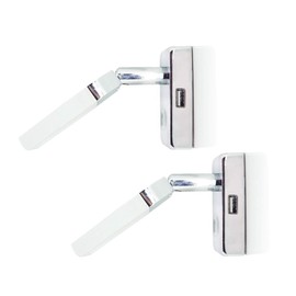 THALASSA RV Reading Light Fixture with USB Charging Port - DC 12V Soft Warm White, Dimmer Touch Switch with Blue Night Decor Light, as Boat Motorhouse Camper Van Caravan Interior Lights