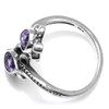 Silvershake 1.24ct. Natural Amethyst 925 Sterling Silver Turtle Bypass Ring