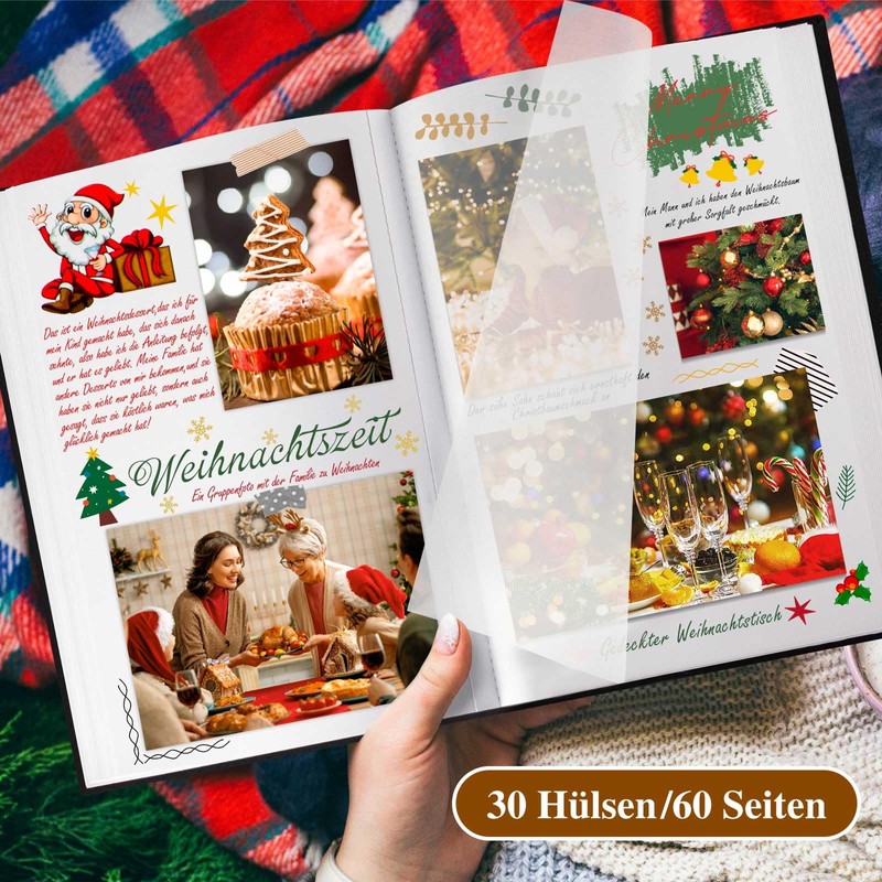 Lanpn Photo Album for DIY and Gluing, Small Linen Photo