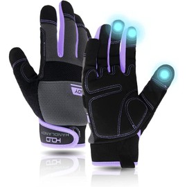 AIGEVTURE Work Gloves Men Women,Utility Gardening Gloves Touch Screen,Thin Mechanic Working Gloves Pink,Comfortable,Flexible,Fit (X-Small, Purple)