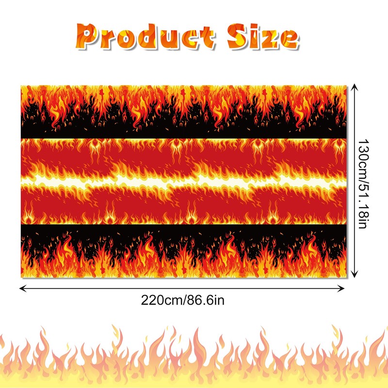 CC HOME 1Pc Fire Party Plastic Tablecloth 54 x 87