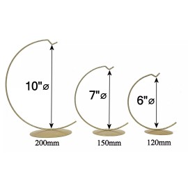 Polish Gallery Ornament Display Stand Holder Christmas Round Hanger Hook , 150mm - 7 inch High