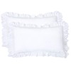 CAWANFLY Pack of 2 Edge Ruffled White Pillow Cases Queen