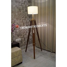 THOR INSTRUMENTS Vintage Brass Style Corner Brown Tripod Floor Lamp Stand Home Decor Rustic Vintage Home Decor Gifts