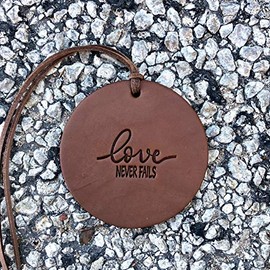 Air Flair | Leather Car Air Freshener | Love Never Fails (Brown, 3) Cherry Leather Scent