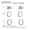 AGWOLF Silver Earrings Set for Women, Dainty Huggie Hoop Earrings