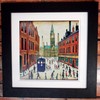 Greetingles Lowry-Style 12"/31cm Square Framed Print. Beautiful Black Ash Frame