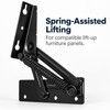 2-Pack 80° Spring-Assisted Lift-Up Hinges for Cabinet Doors & Furniture