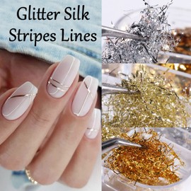 Glitter Nail Foils Flakes, Holographic Sparkly Ultra-Thin Aluminum Foil Nail Decorations, DIY 3D Nail Art Tips