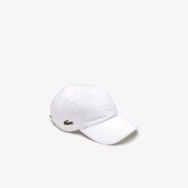 Lacoste Unisex Adult's Side Croc Cotton Cap, White, One Size