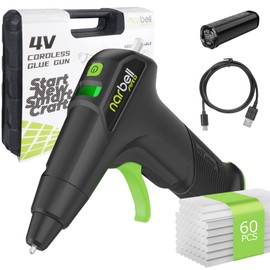 Hot Glue Gun and Sticks Set, 12s Fast Preheating Auto Shut-Off Anti-Drip Nozzle Glue Gun, Battery Operated Glue Gun with 60pcs Sticks for DIY Projects, Arts Crafts, Home Repairs, Holiday Gifts