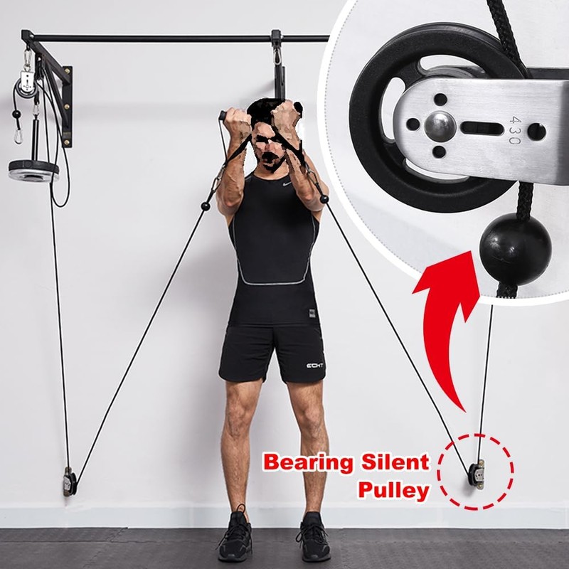 CNQLIS Gym Pulley Blocks,3.46in/90mm Wall Mount Fixed Pulley Wheel Rotation