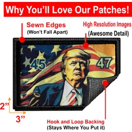 Trump 45 47 Inauguration Morale Patch | President Trump Patch by RedheadedTshirts| 47th President Trump Gear for Your Tactical Gear, Plate Carrier Patch, hat Patch or Army Backpack Patch