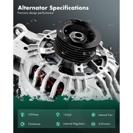 SCITOO SCITOO Alternator for 11049 Alternators Fit for Mini for Cooper 2002 2003 2004 2005 2006 2007 2008 2009 11049 AND0329 12-31-7-515-030 102211-2230 102211-2232 211049 40052282 AND0329 YLE102340