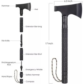 MDHAND Camping Axe Survival Hatchet Axe Tactical Axe with Sheath for Outdoor Adventure - Square Head